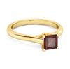 Solitaire Square Cut Garnet 925 Sterling Silver Gold Vermeil Promise Ring