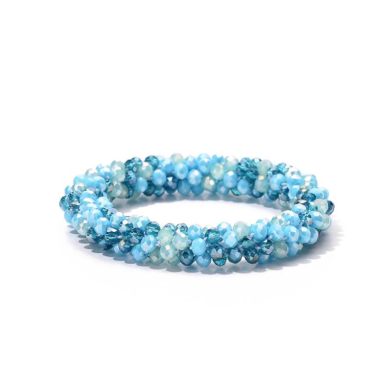 Multicolor Boho Elastic Bracelet Bangle For Women Vintage Rope Weave Handmade Glass Crystal Beads Stretch Bracelets Zircon Gift