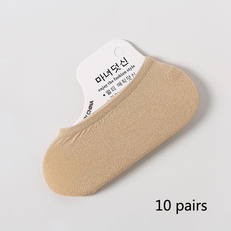10 Pairs of Summer Ultra-thin Candy Color Invisible Small Size Ladies Disposable Socks Magic Socks Women Socks Women's Accessories