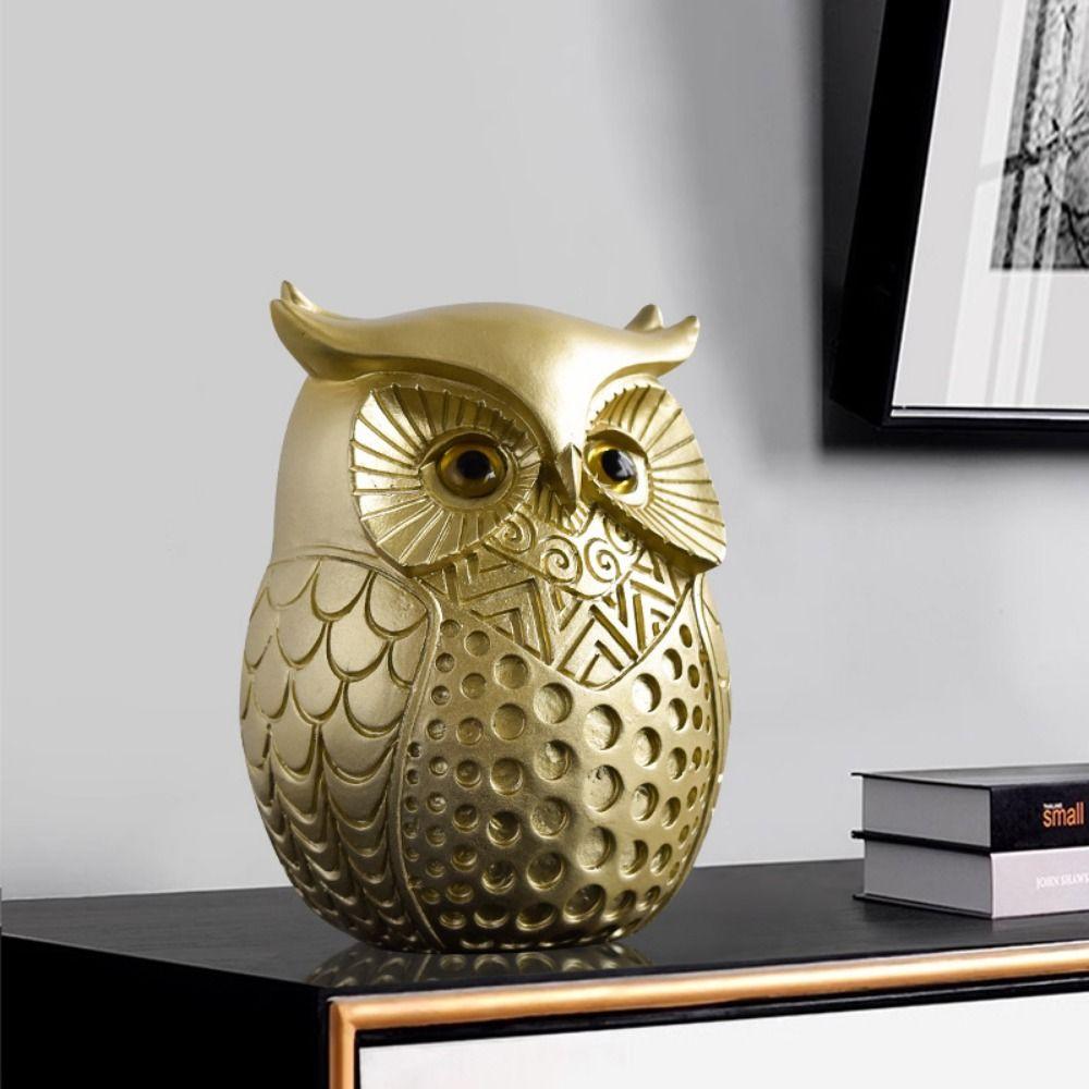 Handmade Owl Figurine Resin Craft Animal Sculpture Funny Owl Statue  Home Decor