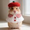 1 Set Abbigliamento per Criceti Cappello a Maglia con Cinturino Regolabile Top all'Uncinetto Costume per Criceti Porcellini d'India Piccoli Animali Accessori Pet