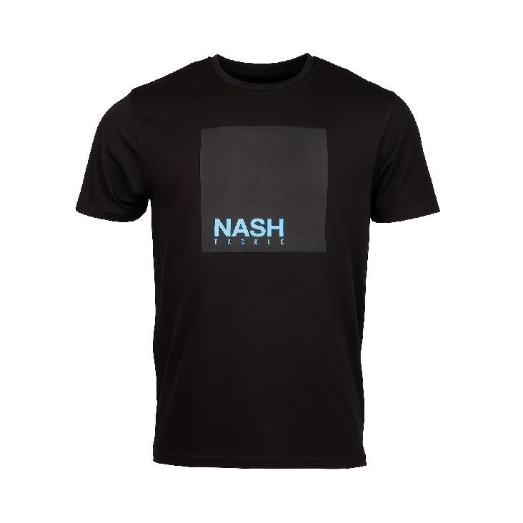 Nash Elasta All-Season Carp Fishing T-Shirt, Moisture-Wicking and Breathable Black Casual Crew Neck T-Shirt with Elasta Print, Durable Outdoor S чёрный