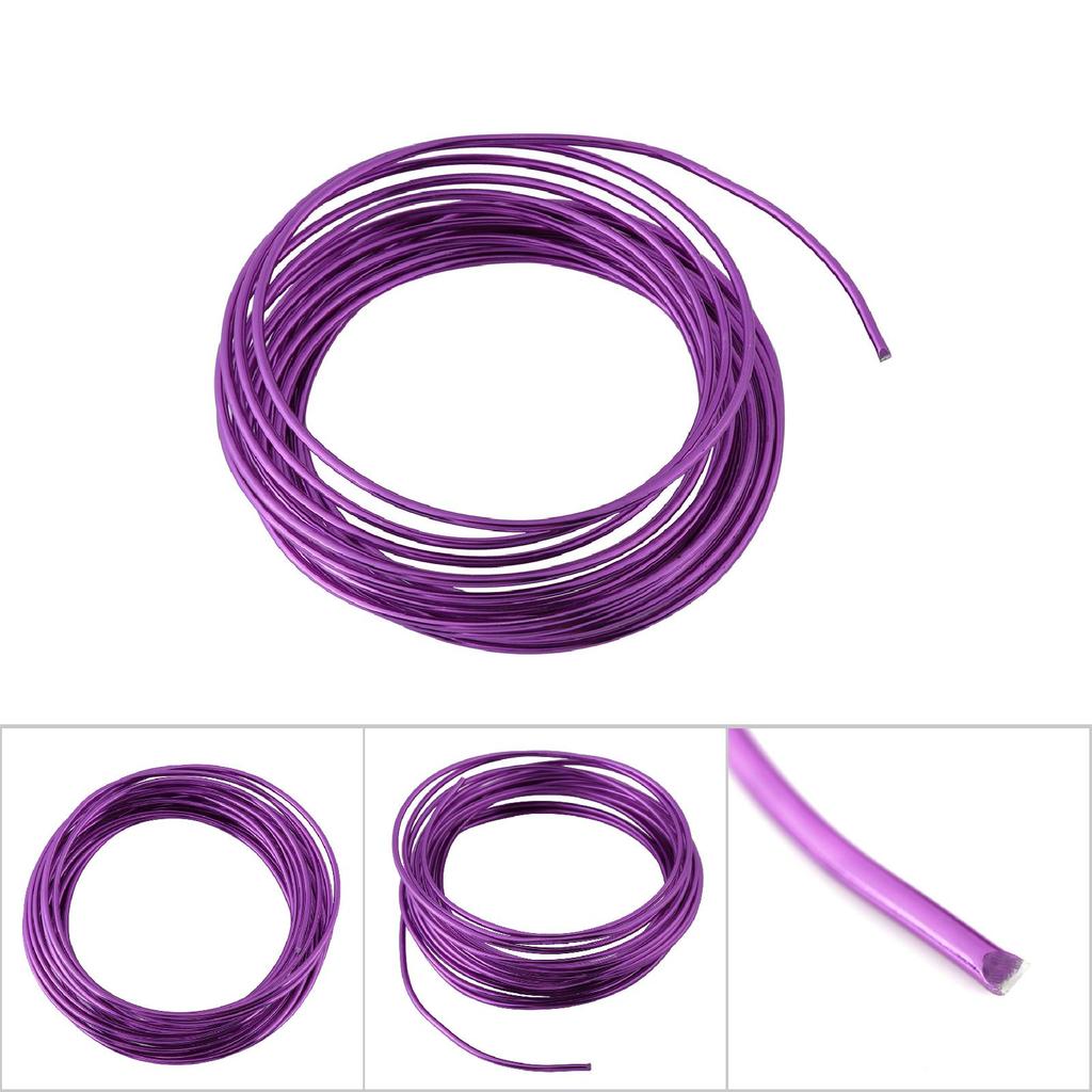 5 Meters / Roll 2mm Round Oxidation Aluminium Wire DIY Accessories For Crafts Making (purple)