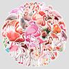 50 Cute Flamingo Graffiti Stickers for Mobile Phones and Computers, Waterproof Decorative Stickers, Pink Animal Stickers