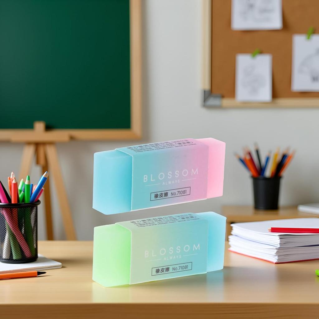 1 Pc Cute Colored Pencil Rubber Erasers, Erasers Roller Portable Cube Pencil Flexible Rubber Soft Flexible Gift Eraser for School, Office