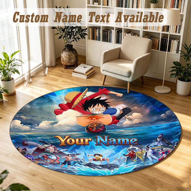 Round Rug Custom NameOne Piece Pattern Non Slip Carpet Home Floor Decor