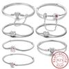 925 Silver Personalized Simple Love Heart Claw Bracelet DIY Bead Making Fit Original Pan Bracelets Fine Jewelry Gift