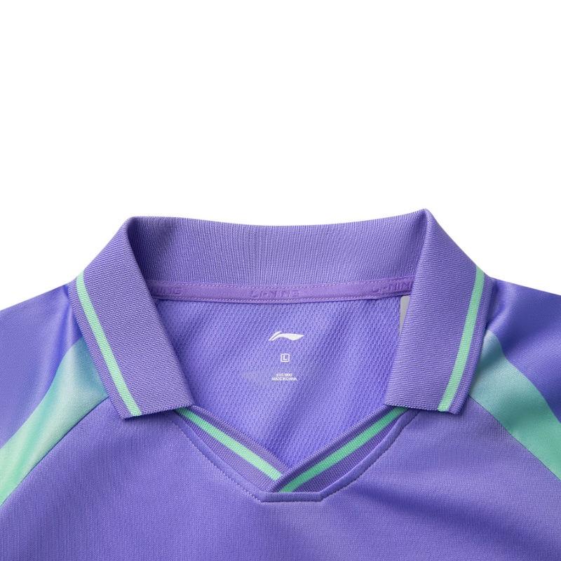 Seria Li Ning Tenis de Masă Confortabil Simplu Versatil Logo Marcă Sportivă Tricou cu Mânecă Scurtă cu Uscare Rapidă Topuri Unisex AAYV117-3