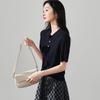 SOFSIL Women's Polo Ribbed Knit Short Sleeve Top