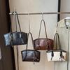 Retro PU Leather Shoulder Bags for Women Fall Winter Trend Female Purses Handbags High Quality Tote Underarm Bag with Pendant