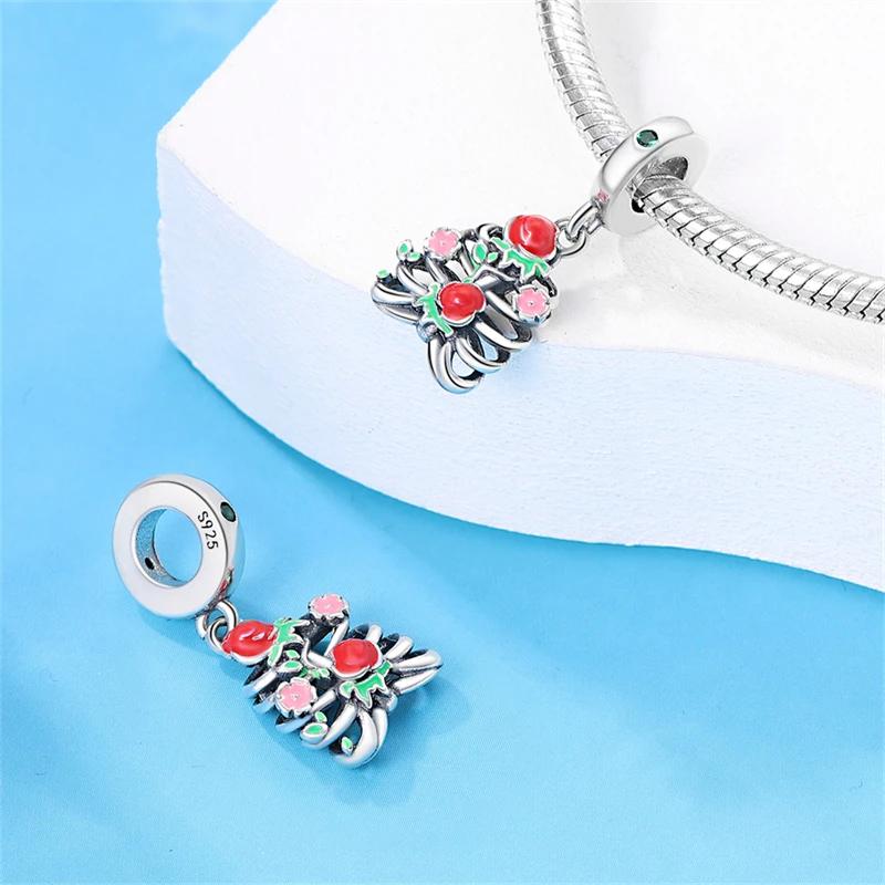 Copper Halloween Potion Skeleton Charm Pendant Beads Fit Original Bracelet For Women Valentine Day Jewelry Gifts