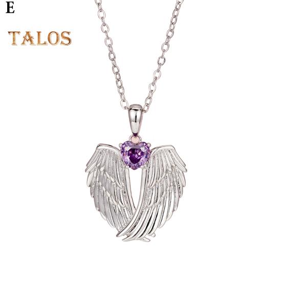 Angel Wings Necklace Rhinestone Hug Guardian Wings Pendant Necklace Zircon Birthstone Jewelry Gift for Her