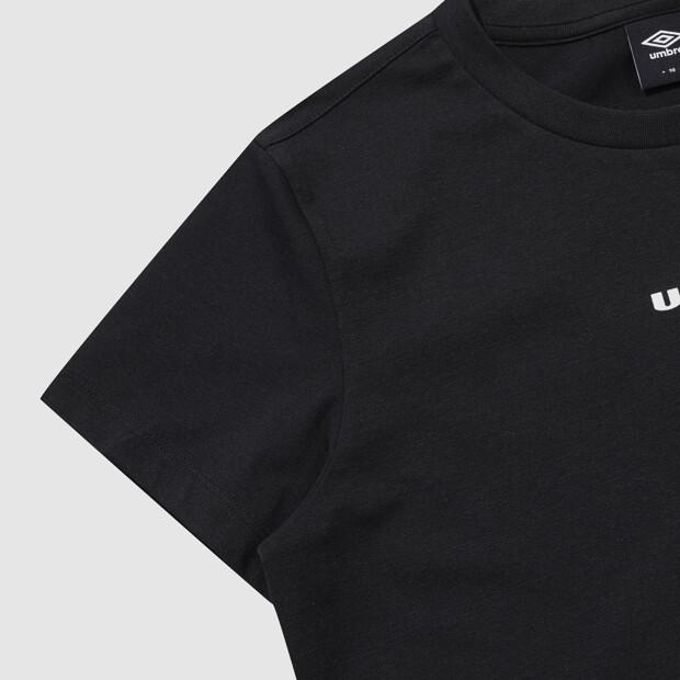 UMBRO [Quick-Dry] Fresh Women'S Lettering Crop Short Sleeve T-Shirt Black Ur122Srs11
