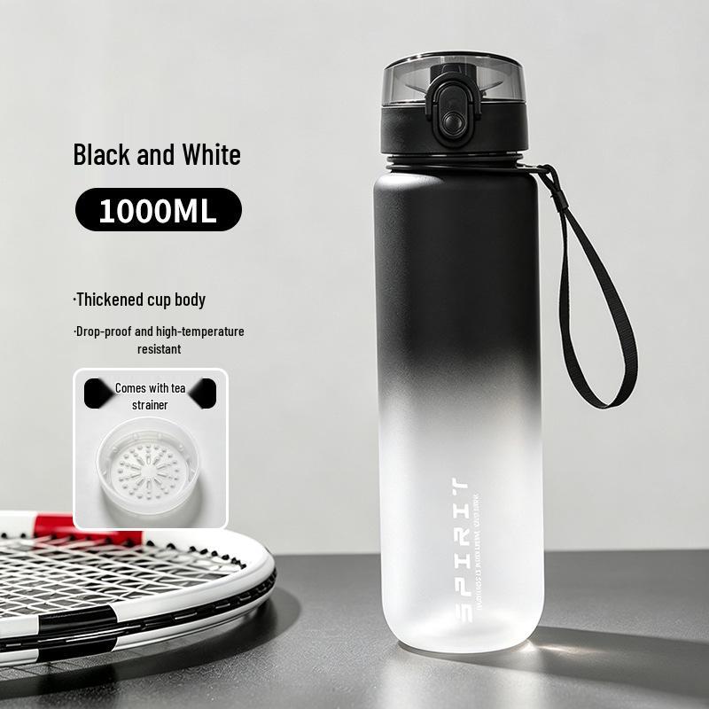 Drop-Proof Gradient Sports Water Bottle - Large Capacity, Portable, Flip-Top Lock, High Appearance Value, Essential Summer Plastic Cup
