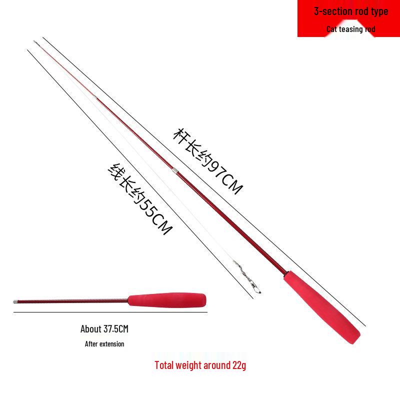 

Cat Teaser Wand DIY Set: Two-Section & Three-Section Assembly Wand Toys.