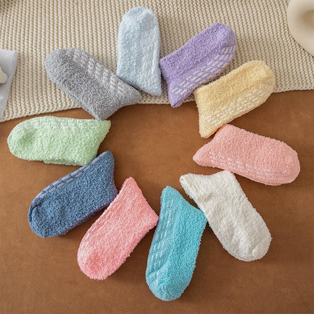 1 Pair Polyester Woman Sock Washable Reusable Casual Breathable Thermal Winter Autumn Replacement Household Floor Socks