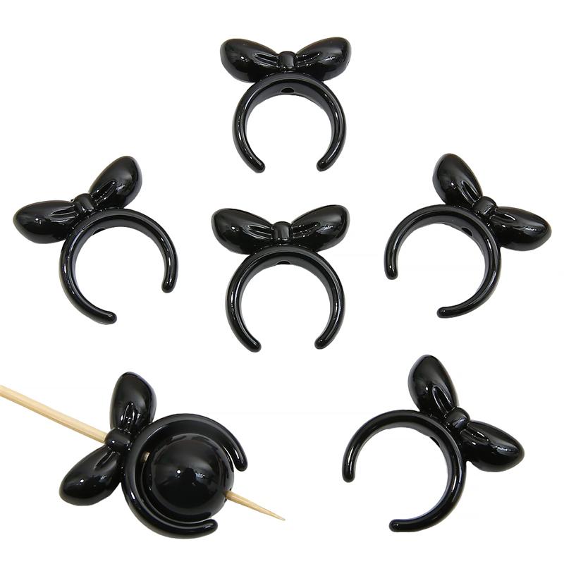 4 bucăți 25 mm mărgele acrilice cu fundă de iepure pentru colier breloc DIY bijuterii artizanat