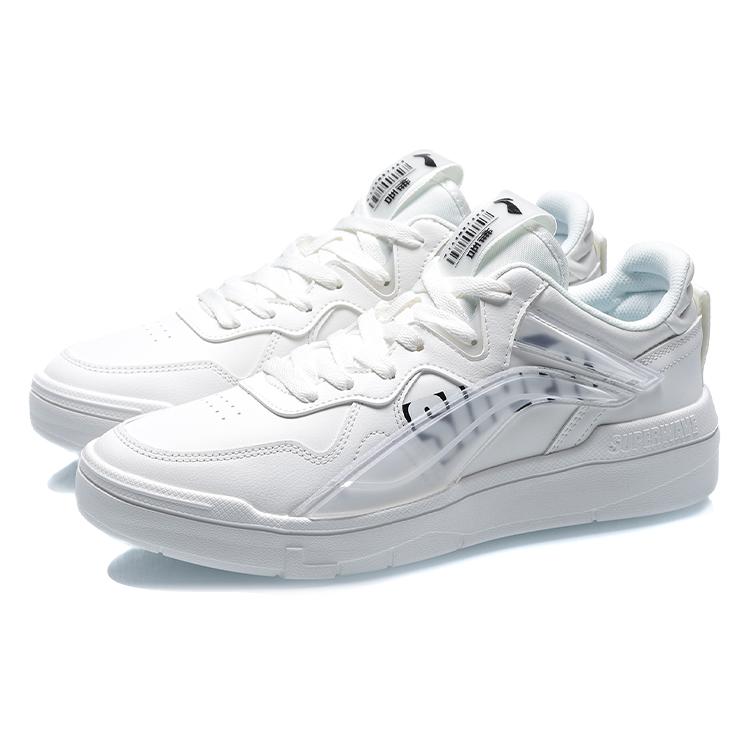 LiNing Wave Antidérapantes Respirantes Légères Équilibrées Résistantes à l'Usure Basse Top Chaussures de Skateboard Homme Blanc Noir AECR003-1