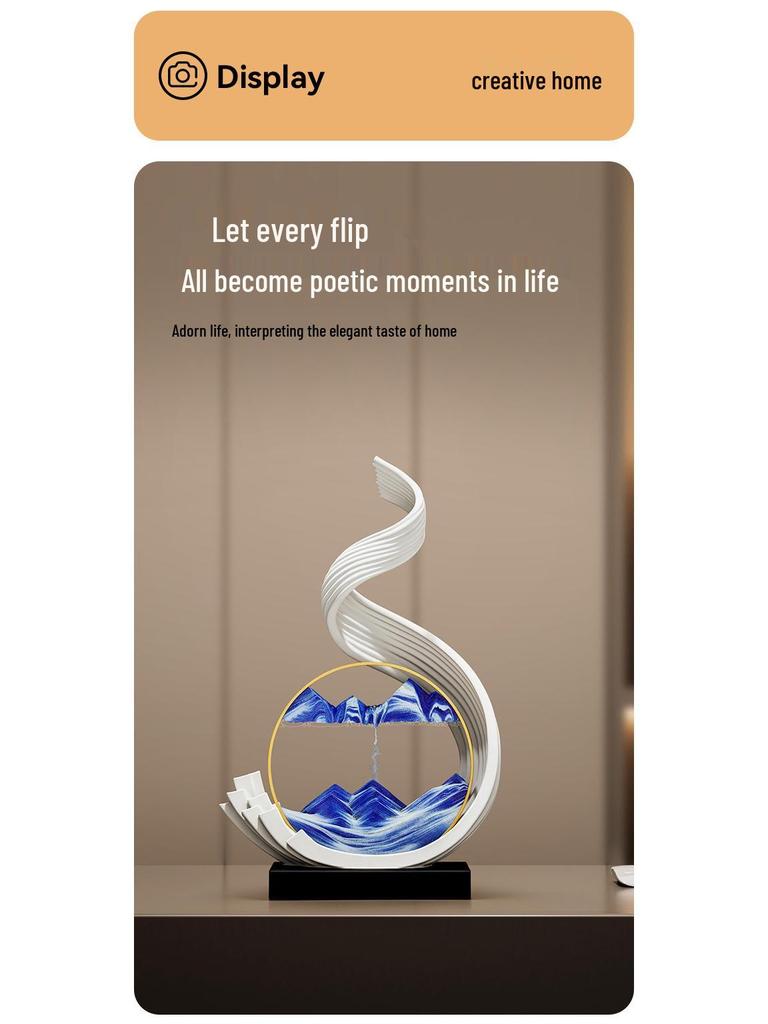 Elegant Flowing Sand Painting Ornament - High-End Decor for Living Room, TV Cabinet, Office, or Housewarming Gift