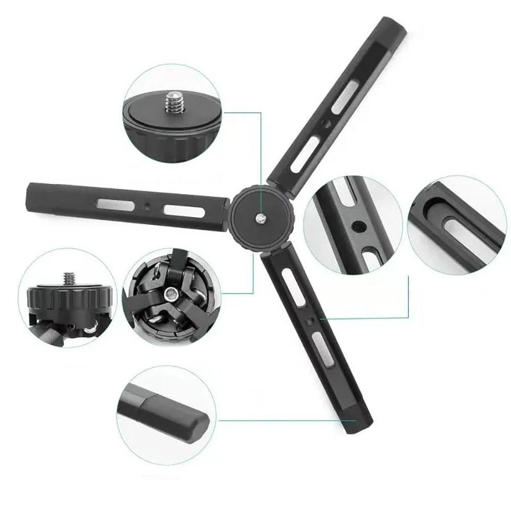 1/4 inch Screw Desktop Stand Tripod 360° Rotation Selfie Stick Camera Tripod Live Streaming