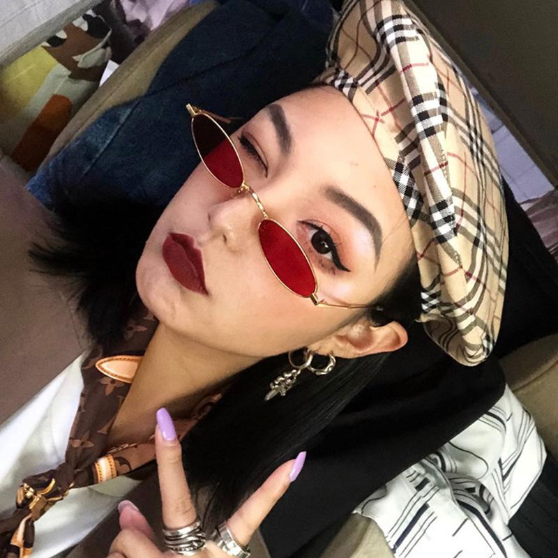 Vintage Simple Small Frame Metal Oval Sun Glasses Women Men Retro Fashion Brand Sunglasses Revelry Party Female Male Eyeglasses