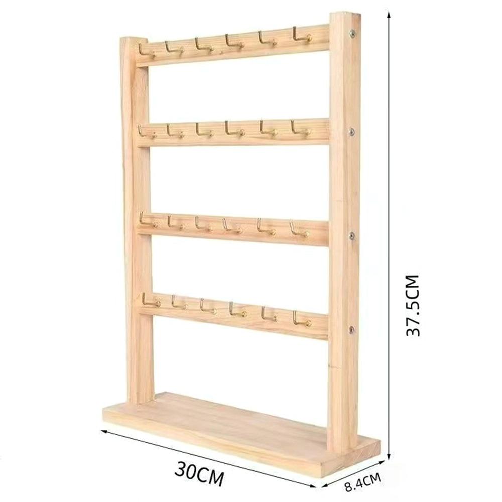 Wooden Bracelets Display Rack with Hooks Spacious Jewelry Holder Display Practical Aesthetic Necklace Holder for Trade Show