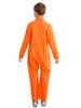 Kids Prisoner Costume One Piece Long Sleeve Jumpsuit Jailbird Inmate Uniform Themed Party Cosplay Dress Up