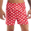 Mens Love Heart Print Soft Boxer Shorts Lightweight Loose Sports Short Pants Sleepwear Beachwear