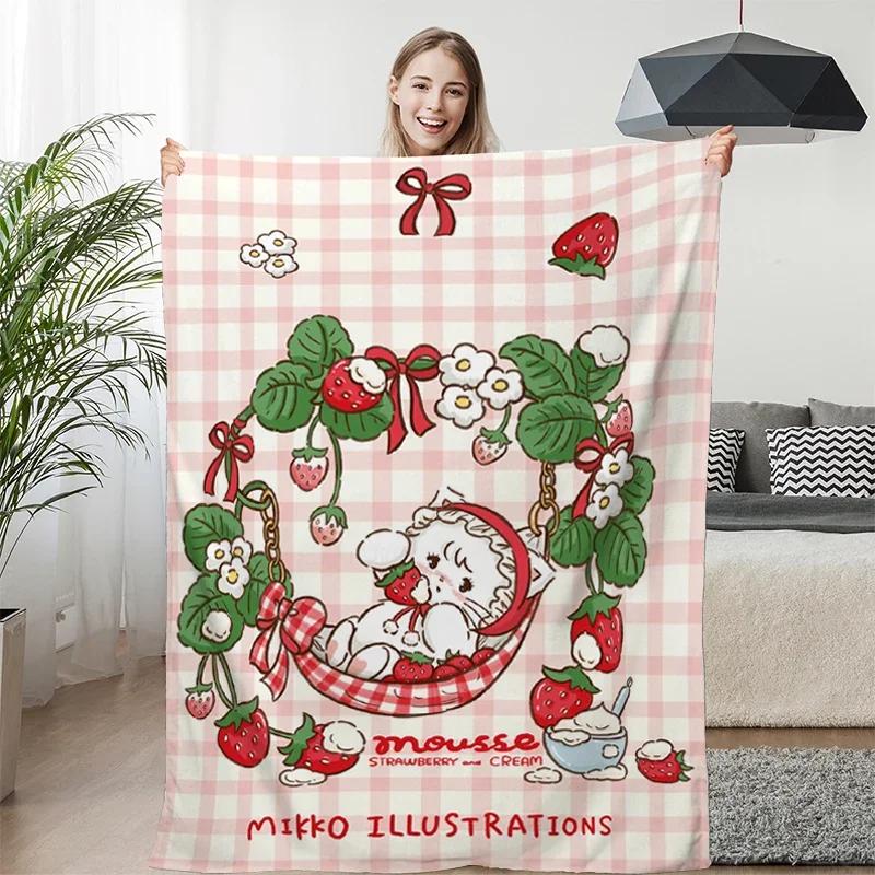Fleece Blanket Sofa M-Mikkos Cute Warm Knee Bed Camping Custom Nap Fluffy Soft Blankets for Winter King Size Microfiber Bedding