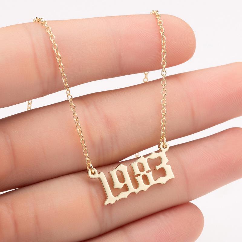 2025 Stainless Steel Year Necklace – Birthday Pendant, Bestie Gift, Versatile Slimming Chain