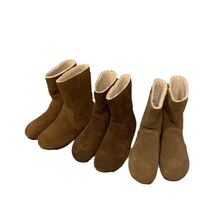 Two-wear leather snow boots women's winter 2025 new retro lamb wool short boots velvet cotton shoes