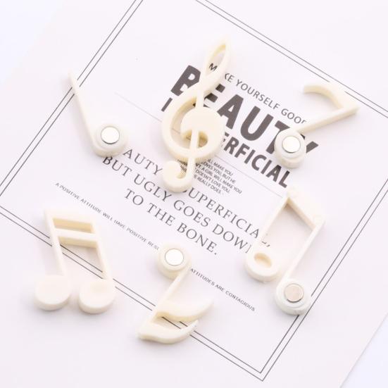 6Pcs Fun Notes Fridge Magnets Stickers Anti-slip Fridge Decoration Memo Pad Fixation Piano Clef Memo Magnets Refrigerator Decoration
