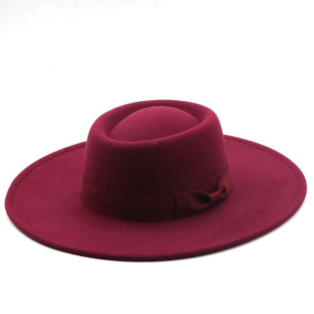 Damen Vintage Elegant Derby Fedora Bowler Hut Breiter Rand 100% Polyester Sport Outdoor Angeln Party