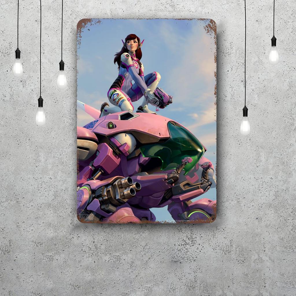 dva overwatch Funny Bar Metal Sign Retro Plaque Vintage Sign Alcohol Drinker Pub Club Man Cave Kitchen Wall Decoration