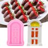 2pcs DIY Door Window Silicone Mold Cake Fondant Cookie Mould Decorating Baking ToolPink