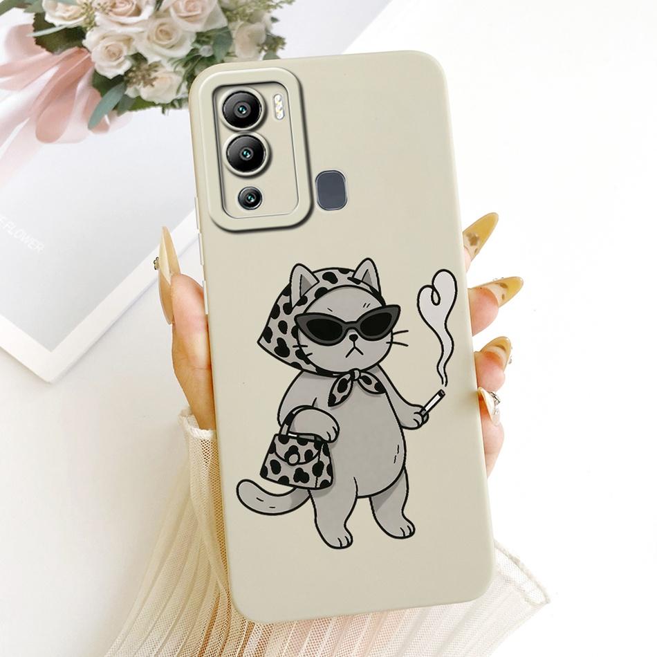 For Infinix Hot 12 12 Play Cute Cat Flower Cartoon Phone Case For Infinix Hot12i Hot 12Play Shockproof Soft Silicone Bumpers