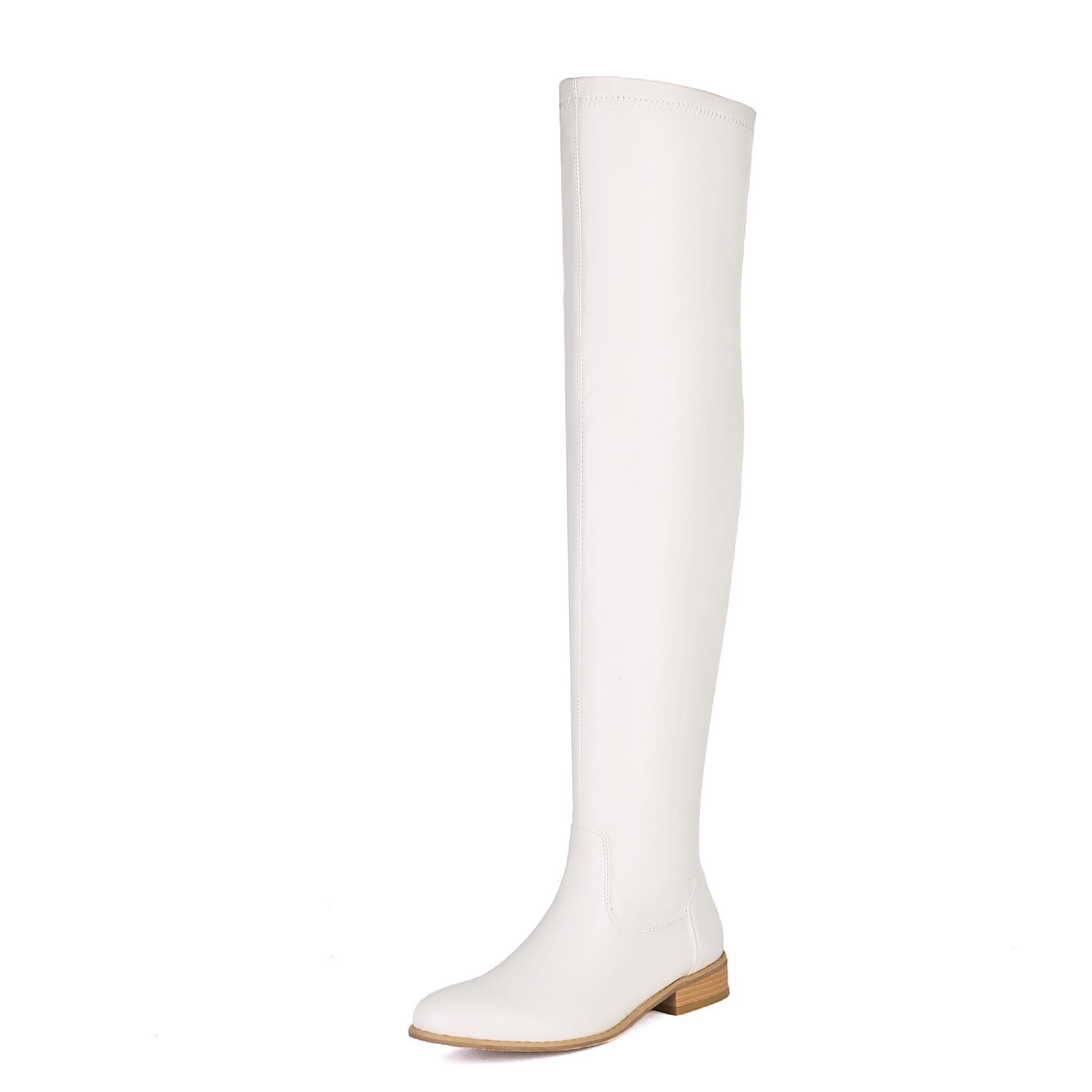 Women`s Over-the-Knee High-Heeled Pointed Toe Leather