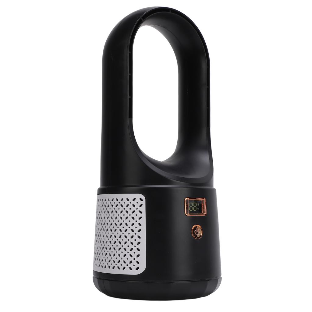 USB Desk Fan 6 Speeds Wind Quiet Portable Bladeless Cooling Fan with Power Display for Home Bedroom