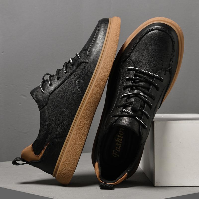 Echtes Leder Herren Skateboard Schuhe Luxus Herren Outdoor Sneaker Mode Vulkanisierte Schuhe Hohe Qualität Vielseitige Herren Trainer