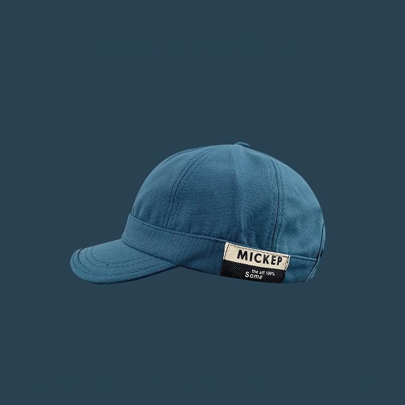 

Японская уличная мода наклейка короткая кепка мужская и женская ins тренд универсальная мягкая бейсболка солнцезащитная шляпа M（56-58cm） синий