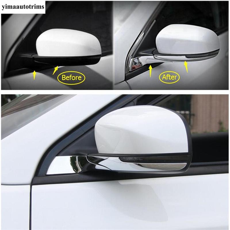 Side Door Rearview Mirror Rubbing Strip Decoration Sequ Cover Trim For Jeep Compass 2017 - 2024 Chrome Accessories Exterior