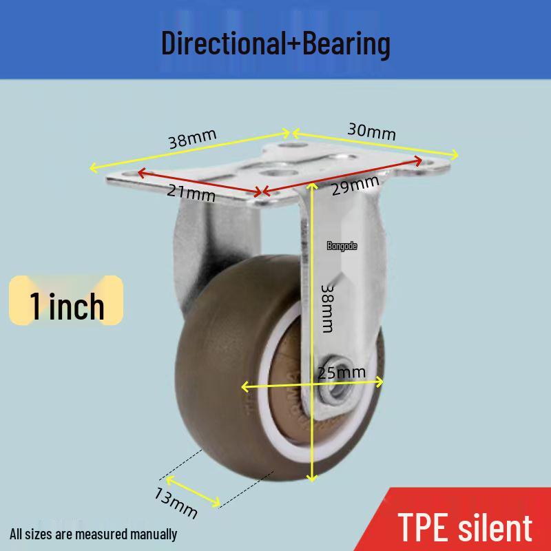 Бесшумное резиновое поворотное колесо, 1   направленное, 2   универсальный ролик