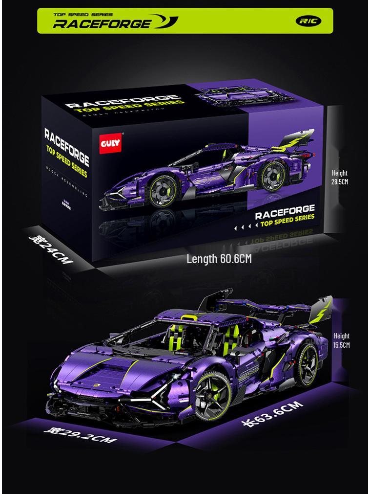 Guli 10635 Supercar Series 1:8 Remote Control Lambo Lightning Building Block Model