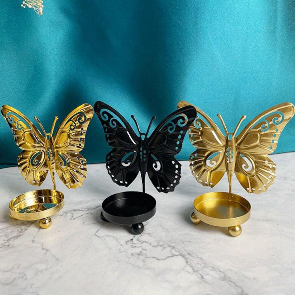 Elegant Butterfly Candlestick Ornaments Unique Iron Candle Stand Butterfly Candle Holders  Birthday