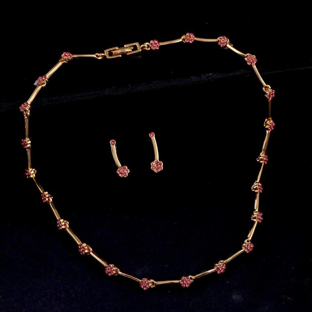 Estele Designer-Halsketten-Set mit Roségold und österreichischen Kristallen für Damen