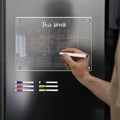 Clear Acrylic Fridge Magnet Calendar Reusable Weekly Planner Magnetic Schedule Board Kitchen Office Organizer Memo Gift Idea