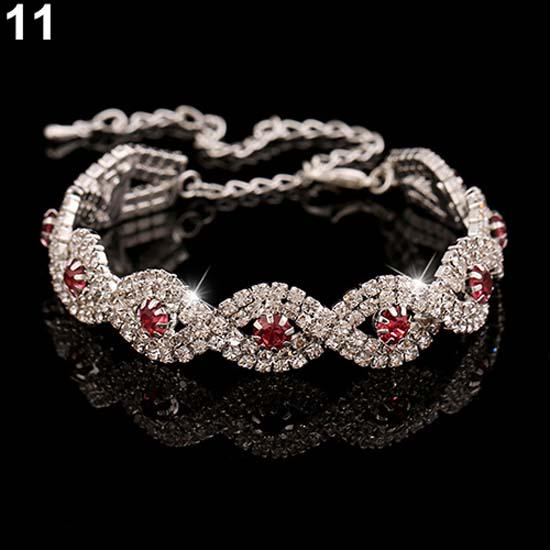 Women's Elegant Wedding Banquet Bangle Cocktail Party Rhinestone Bracelet
