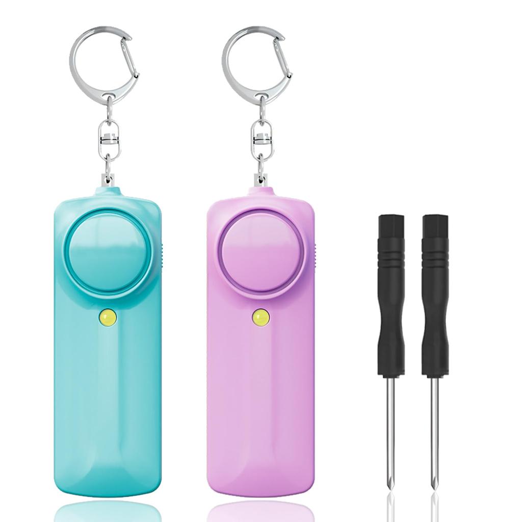 EvoAce 130dB Loud Security Alarm of Purple Illuminated Security Alarm with LED Simple Suitable for Elementary School and School Bag Security Includes