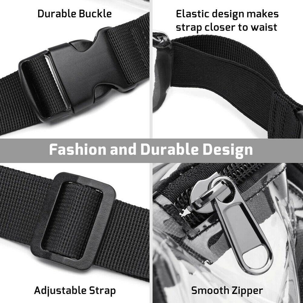 PVC Dámský pas Fanny Pack Taška na opasek Hip Bum Bag Průhledná Transparentní kapsička na hrudi
