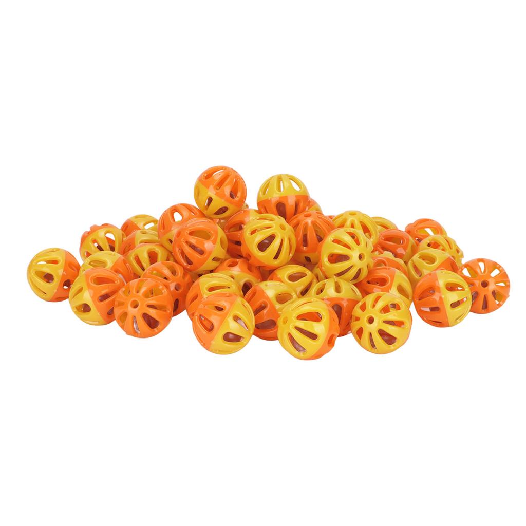 50pcs Pet Ball Toy Interactive Playing Plastic Cat Toy Ball with Bell for Kittens Hamsters